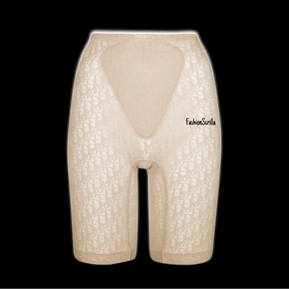 Dior 80’s Vintage Monogram Logo Nude Beige Biker Lingerie Girdle Shorts - Picture 2 of 13